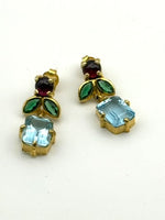 Load image into Gallery viewer, Topaz Flower Drop Earrings