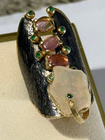 Load image into Gallery viewer, Fire Opal Studded Pink Tourmaline