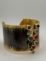 Load image into Gallery viewer, Semi-Precious Stones on V knock-out cuff!