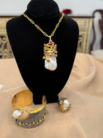 Load image into Gallery viewer, Pearl Ring to Match Cuff & Necklace