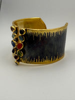 Load image into Gallery viewer, Semi-Precious Stones on V knock-out cuff!
