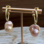 Load image into Gallery viewer, Pink Pearl Drops Earrings