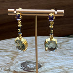 Load image into Gallery viewer, Blue Topaz, Amethyst Post Dangles