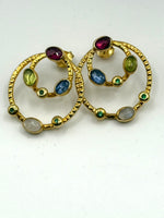 Load image into Gallery viewer, Double hoops with Rubies!