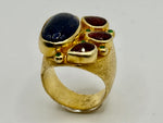 Load image into Gallery viewer, Blue Lapis w 3 Garnets & Tourmaline