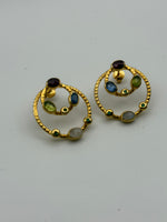 Load image into Gallery viewer, Double hoops with Rubies!