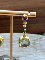 Load image into Gallery viewer, Blue Topaz, Amethyst Post Dangles