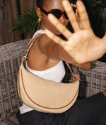 Load image into Gallery viewer, Half Moon Straw Bag