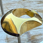 Load image into Gallery viewer, 18k Gold Half Moon w Amethyst